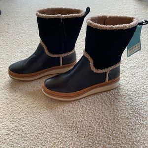 Black Leather and Suede Boots